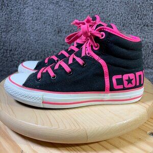 Converse All Star Chuck Taylor Sneakers Kids Size 5.5 Canvas Black Pink High Top